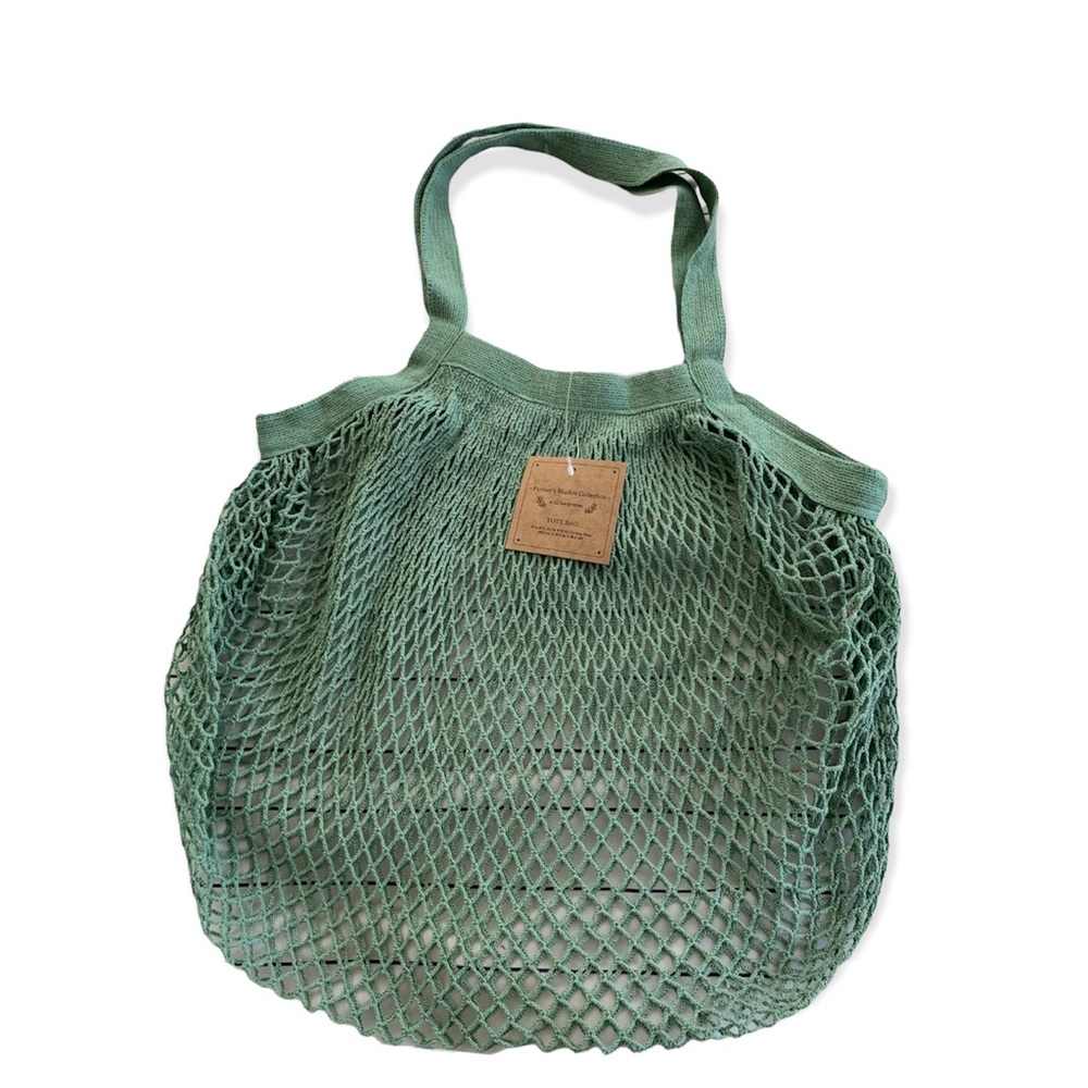 HomeWear Market Fishnet Style Grocery Tote Bag in Olive